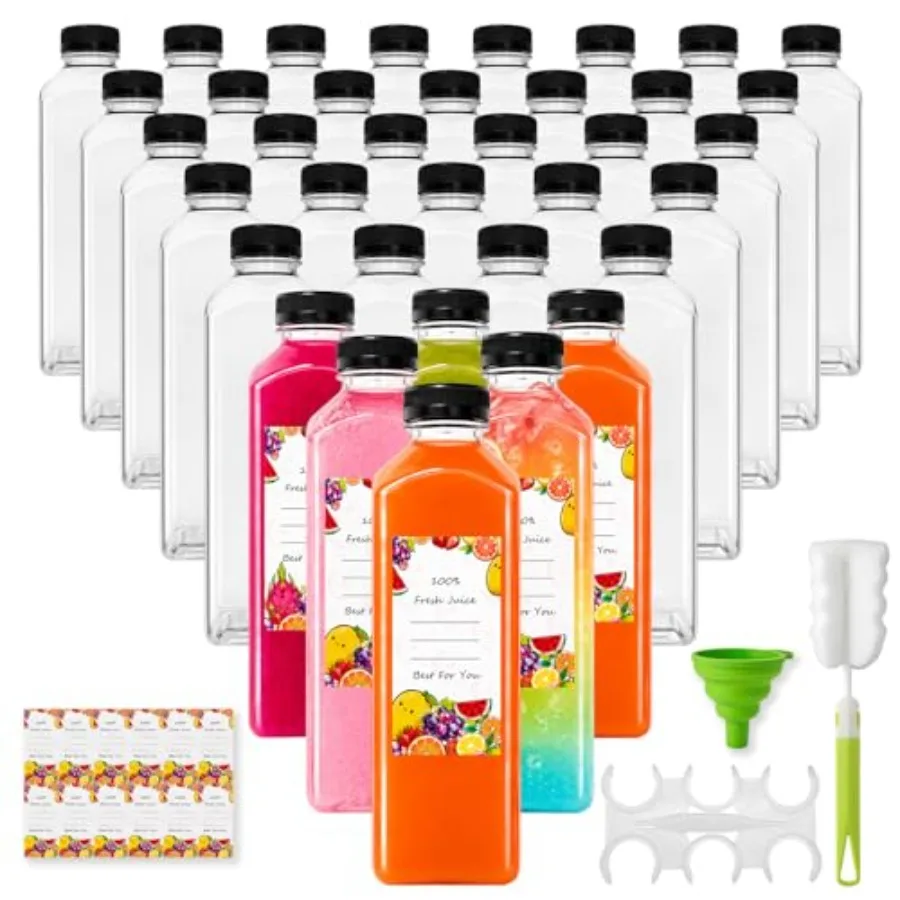 24 oz Plastic Juice Bottles with Caps 36 Pack Reusable Clear Empty Containers for Smoothies, Milk, Sensory Jars Leak Proof Tamp
24 oz Plastic Juice Bottles with Caps 36 Pack Reusable Clear Empty Containers for Smoothies, Milk, Sensory Jars Leak Proof Tamp