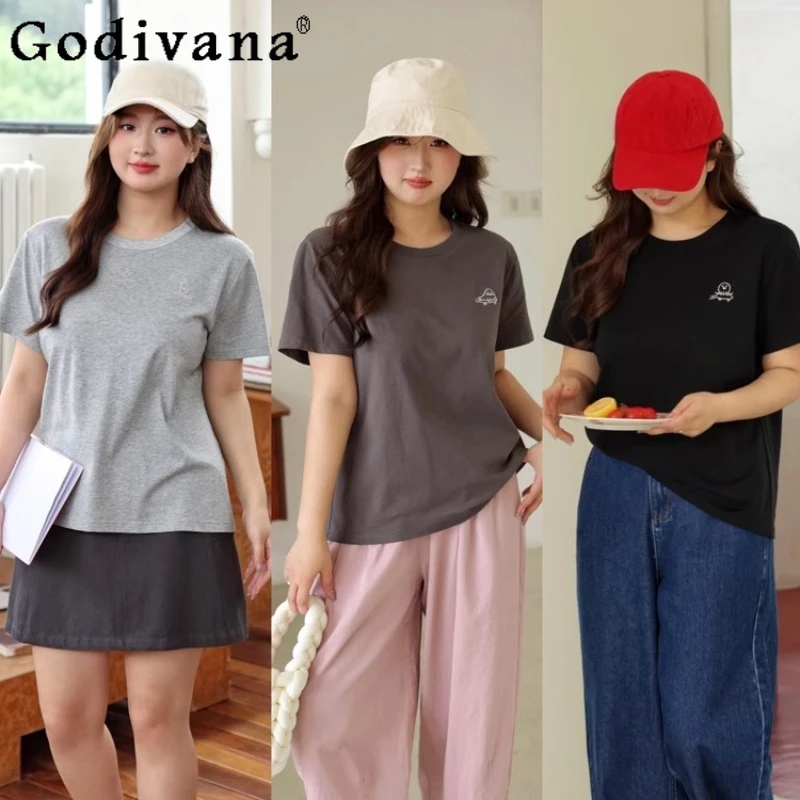 Large Size Spring Summer Short-sleeved Crew Neck Cute Animal Embroidery Print Women Simple Loose Comfortable Versatile T-shirt
Large Size Spring Summer Short-sleeved Crew Neck Cute Animal Embroidery Print Women Simple Loose Comfortable Versatile T-shirt