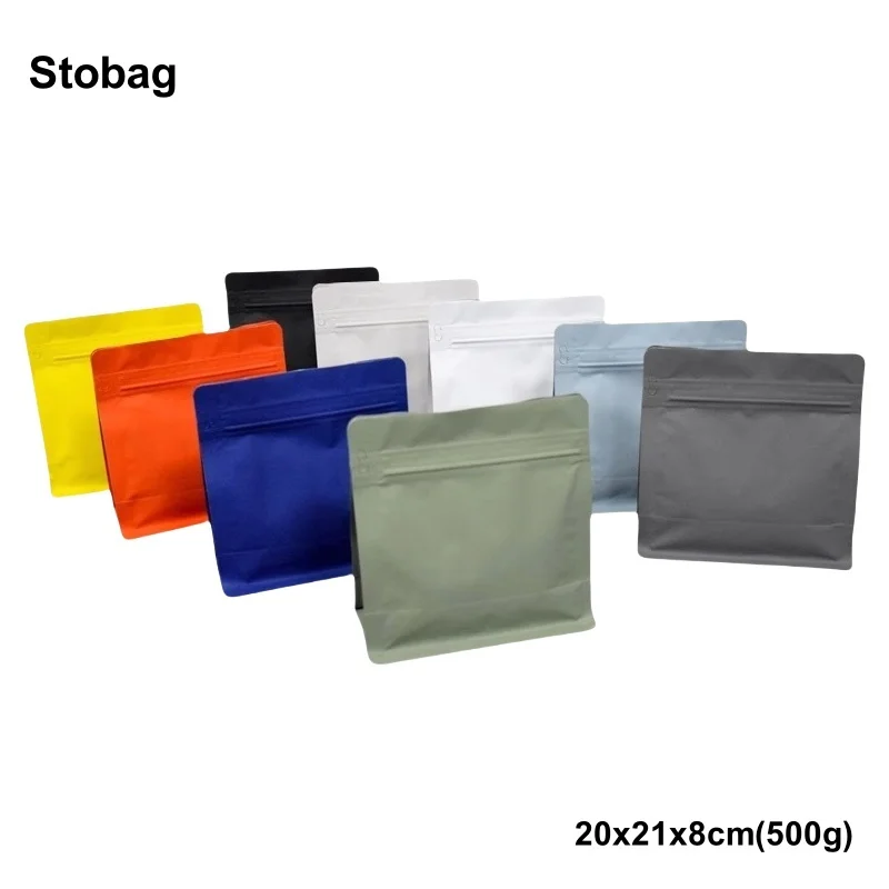 StoBag 50pcs 500g Wholesale Matte Color Coffee Beans Bags with Valve Package Aluminum Heat Sealing for Powder Nuts Storage Pouch
StoBag 50pcs 500g Wholesale Matte Color Coffee Beans Bags with Valve Package Aluminum Heat Sealing for Powder Nuts Storage Pouch