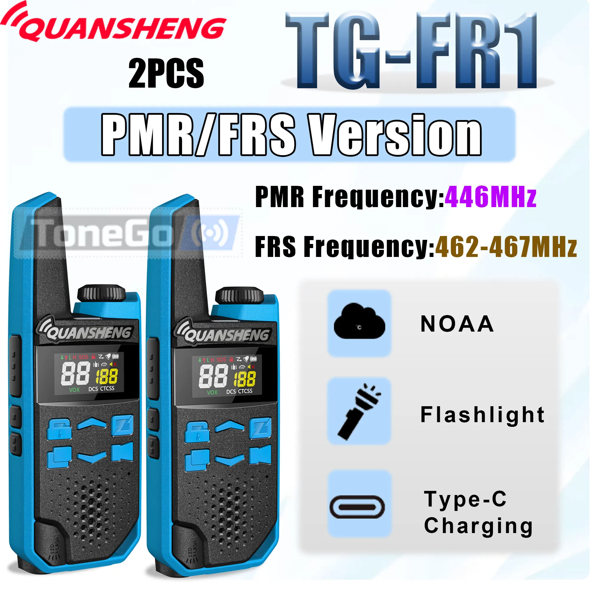 Рация Quansheng TG-FR1 PMR/FRS, безлицензионная, с функциями NOAA, VOX, фонариком, зарядкой Type-C, для активного отдыха и кемпинга
Рация Quansheng TG-FR1 PMR/FRS, безлицензионная, с функциями NOAA, VOX, фонариком, зарядкой Type-C, для активного отдыха и кемпинга