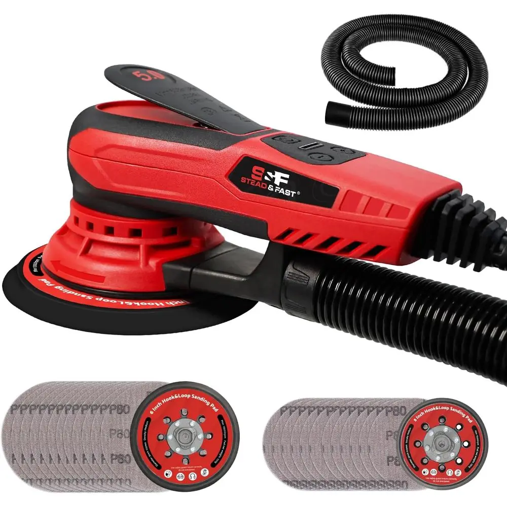 350W Pro-Grade Electric Random Orbital Sander with Vacuum, 5-6 Pads, Quiet & Low Vibration for Wood & Auto Repair
350W Pro-Grade Electric Random Orbital Sander with Vacuum, 5-6 Pads, Quiet & Low Vibration for Wood & Auto Repair
