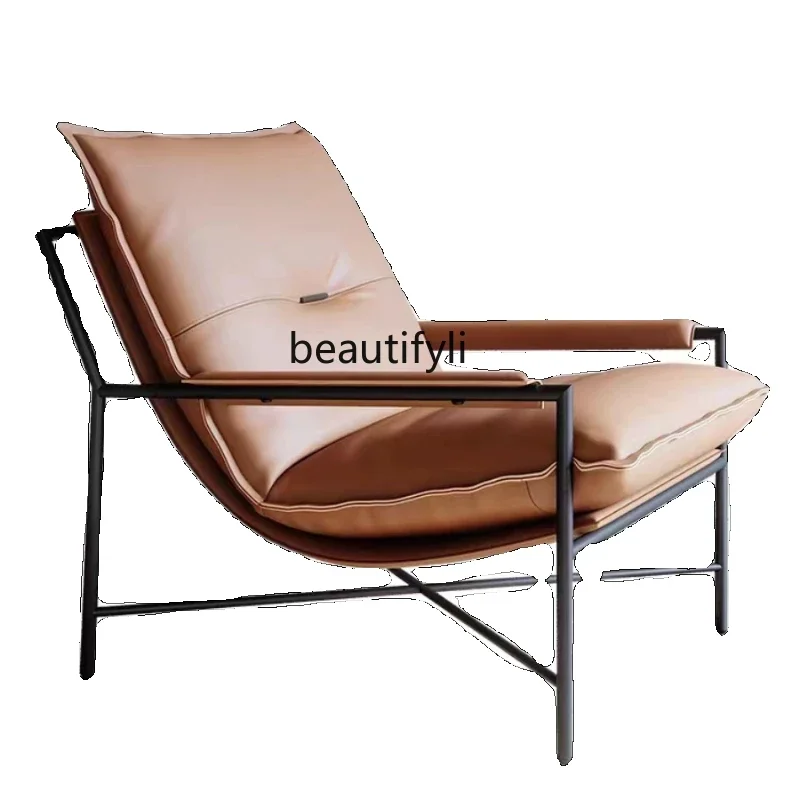 Modern Simple and Light Luxury Leisure Lazy Lying Sofa Chair Balcony Bedroom Rest Leather Recliner single sofa chairAsmt09
Modern Simple and Light Luxury Leisure Lazy Lying Sofa Chair Balcony Bedroom Rest Leather Recliner single sofa chairAsmt09