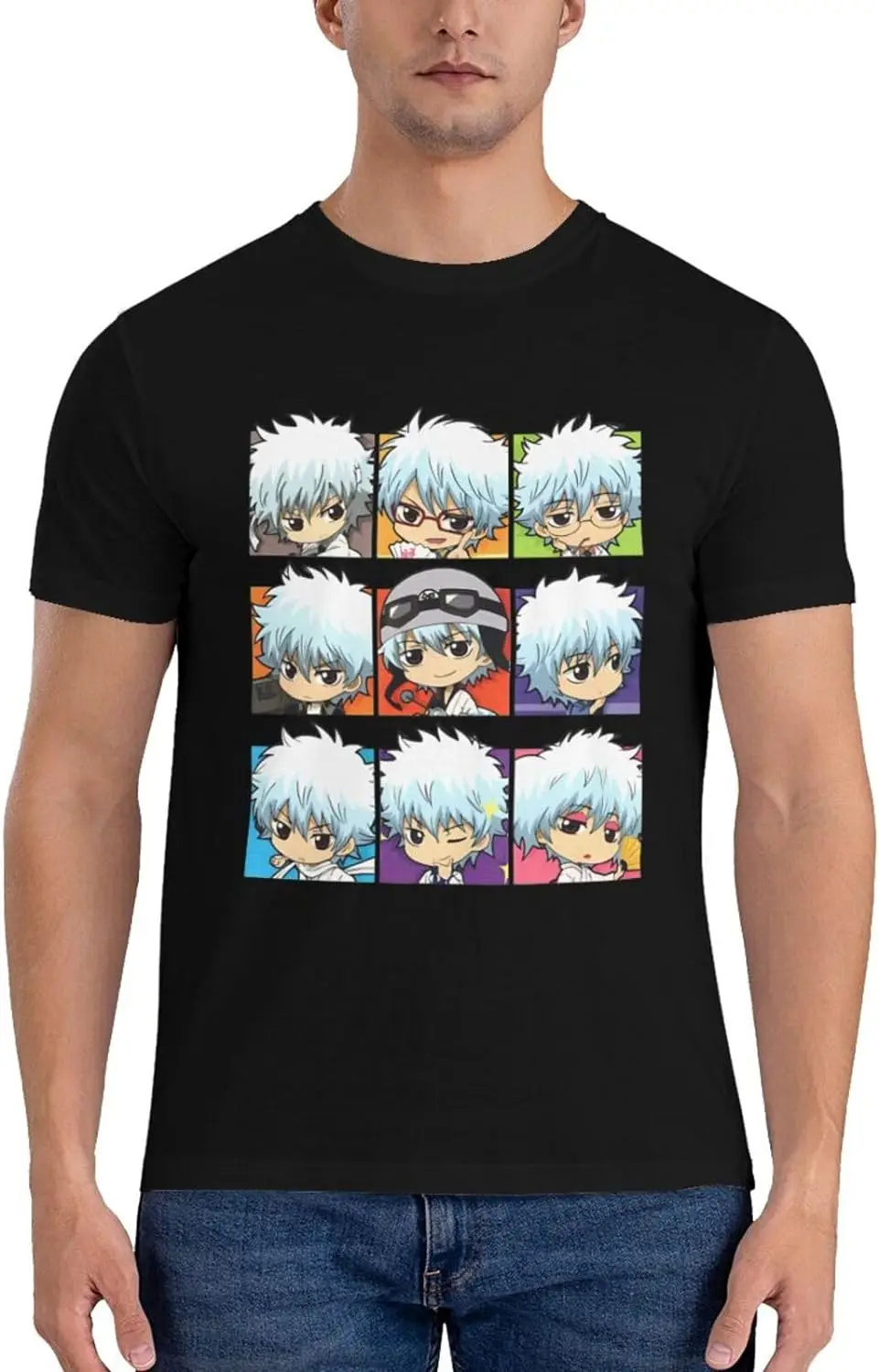 Gintamas Shirt Men's Double-Sided Printed Short Sleeve Tops Crew Neck Cotton T-Shirt Black
Gintamas Shirt Men's Double-Sided Printed Short Sleeve Tops Crew Neck Cotton T-Shirt Black