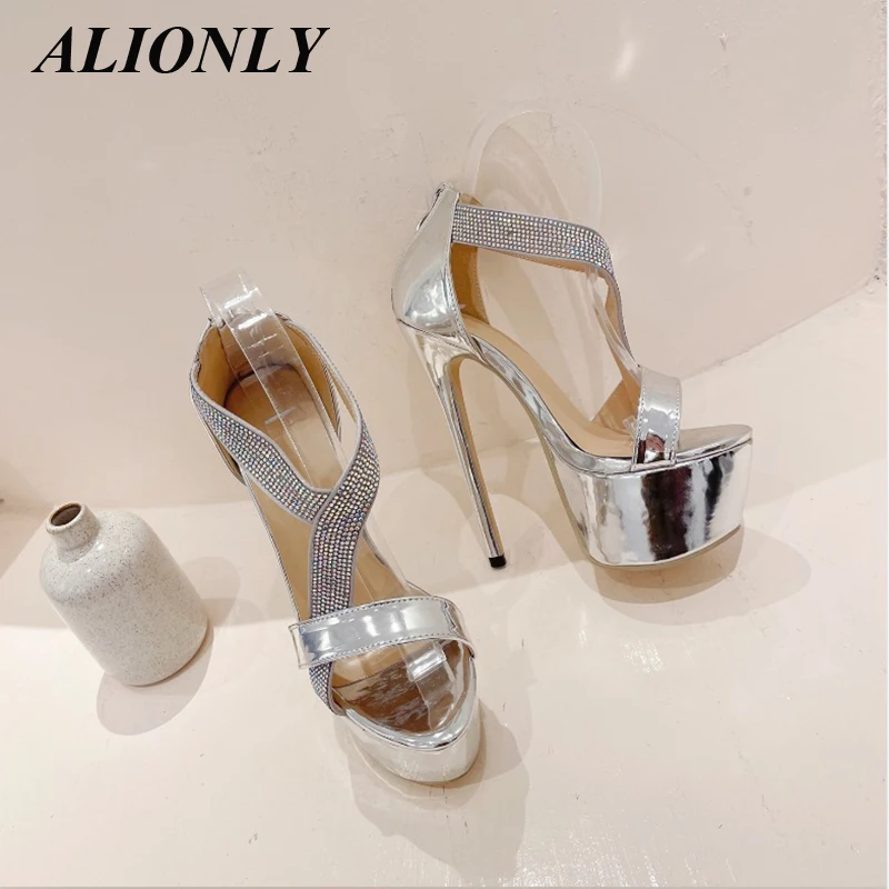 Alionly 2024 New Foreign Trade Women's Shoes Waterproof Platform Thin High Heels Water Diamond Silver Sandals for Women
Alionly 2024 New Foreign Trade Women's Shoes Waterproof Platform Thin High Heels Water Diamond Silver Sandals for Women