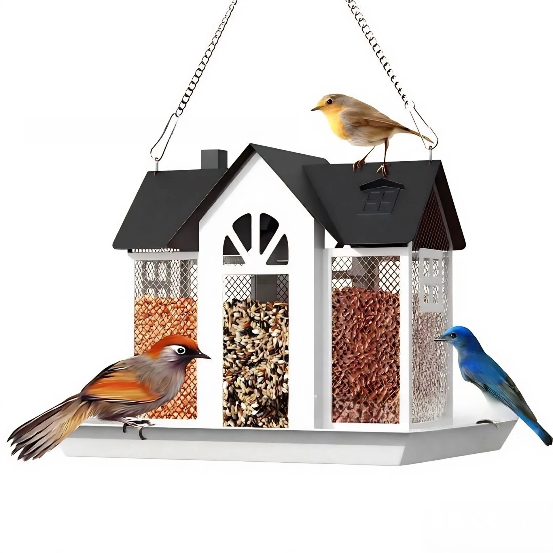 Hanging Bird Feeder for Outside Metal Mesh Large Capacity Bird House Weatherproof Durable Wild Bird Feeders Outdoor
Hanging Bird Feeder for Outside Metal Mesh Large Capacity Bird House Weatherproof Durable Wild Bird Feeders Outdoor