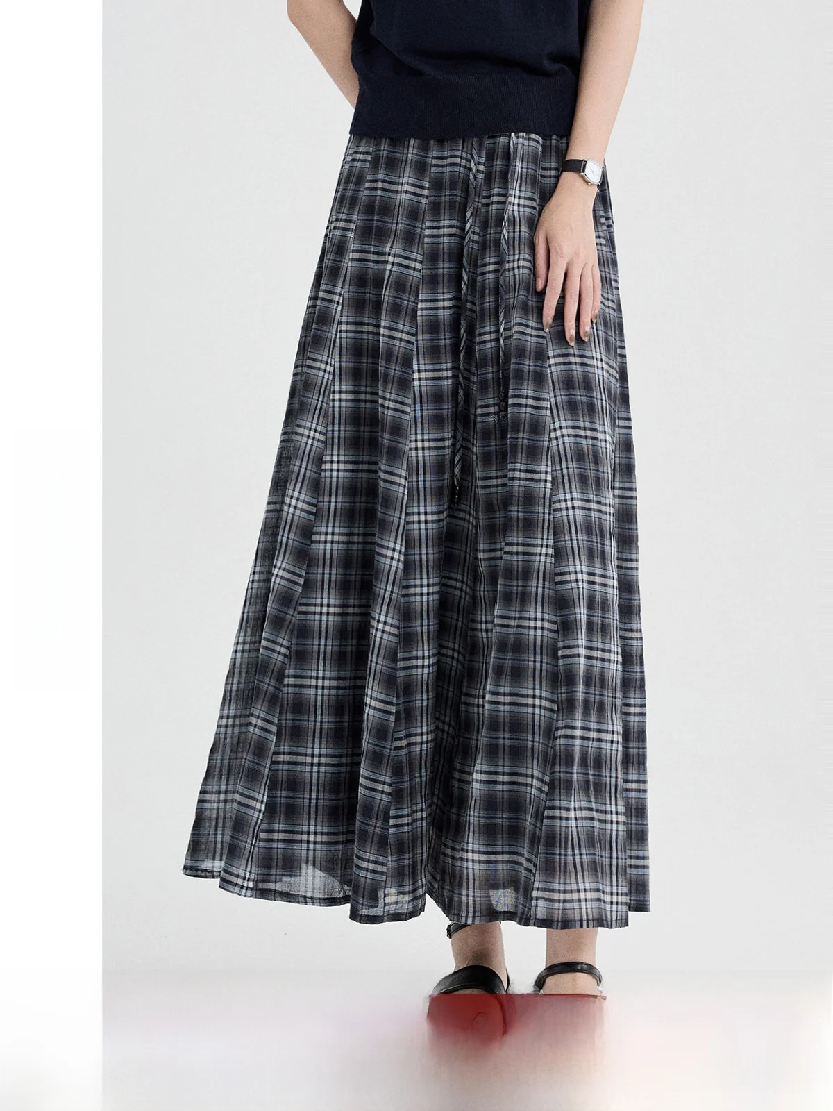High Waist Plaid A-Line Skirt Women's Summer New Style Slimming Drapey Long Skirt Vintage Style Midi Skirt
High Waist Plaid A-Line Skirt Women's Summer New Style Slimming Drapey Long Skirt Vintage Style Midi Skirt