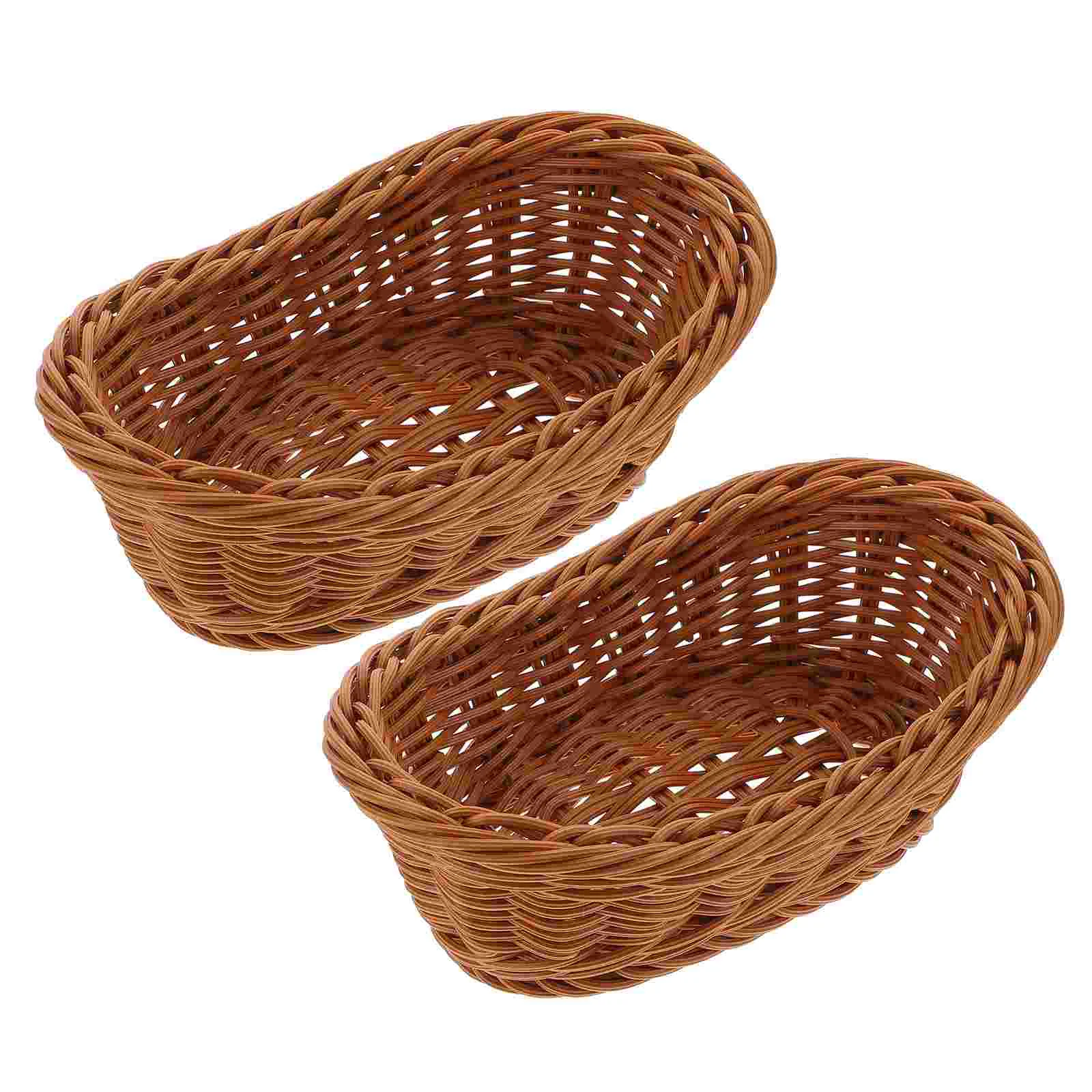 2 Pcs Storage Baskets Imitation Rattan Crate Kitchen Organizers Bread Containers Snake
2 Pcs Storage Baskets Imitation Rattan Crate Kitchen Organizers Bread Containers Snake