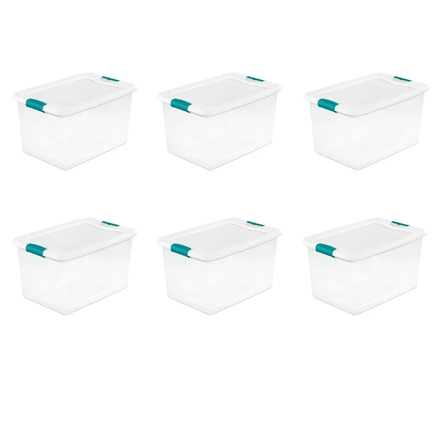 Set of 6 Latching Storage Boxes - 64 Qt for Organizing Crafts Toys and Seasonal Items
Set of 6 Latching Storage Boxes - 64 Qt for Organizing Crafts Toys and Seasonal Items