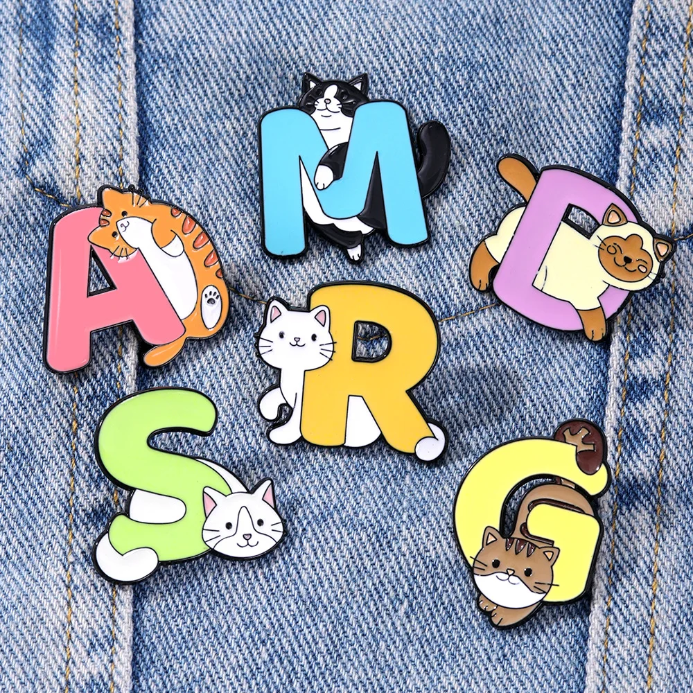 Cute Cat Letter Alloy Enamel Pin Brooch Badge for DIY Kids Bag Clothes Shoes Tshirt Jeans Waist Decoration Anti-Slip Safety Clip
Cute Cat Letter Alloy Enamel Pin Brooch Badge for DIY Kids Bag Clothes Shoes Tshirt Jeans Waist Decoration Anti-Slip Safety Clip