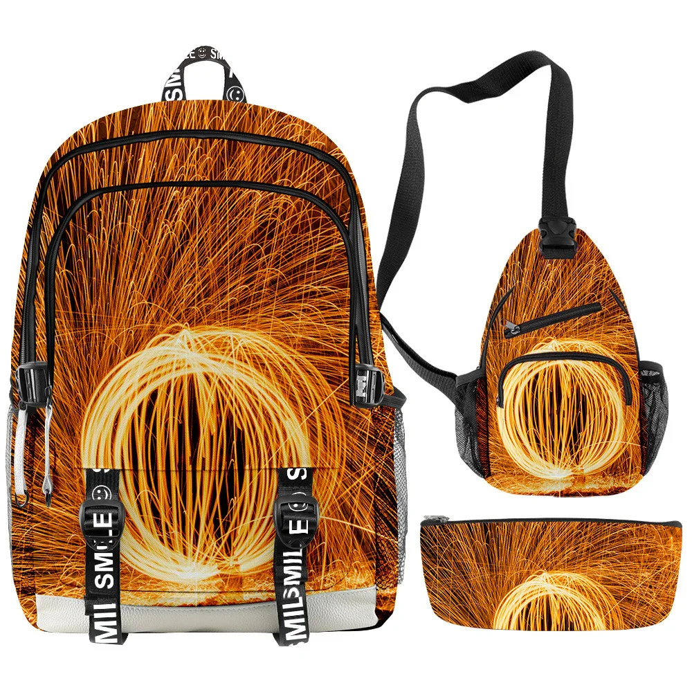 Cartoon Novelty Cool Flame aperture 3D Printed 3pcs/Set Student School Bags multifunction Travel Backpack Chest Bag Pencil Case
Cartoon Novelty Cool Flame aperture 3D Printed 3pcs/Set Student School Bags multifunction Travel Backpack Chest Bag Pencil Case