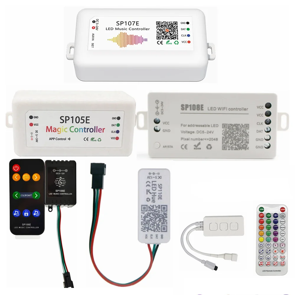 SP105E/SP106E/SP107E/SP108E/SP110E/SP611E ленточный контроллер WIFI Bluetooth музыкальный контроллер DC5-24V
SP105E/SP106E/SP107E/SP108E/SP110E/SP611E ленточный контроллер WIFI Bluetooth музыкальный контроллер DC5-24V