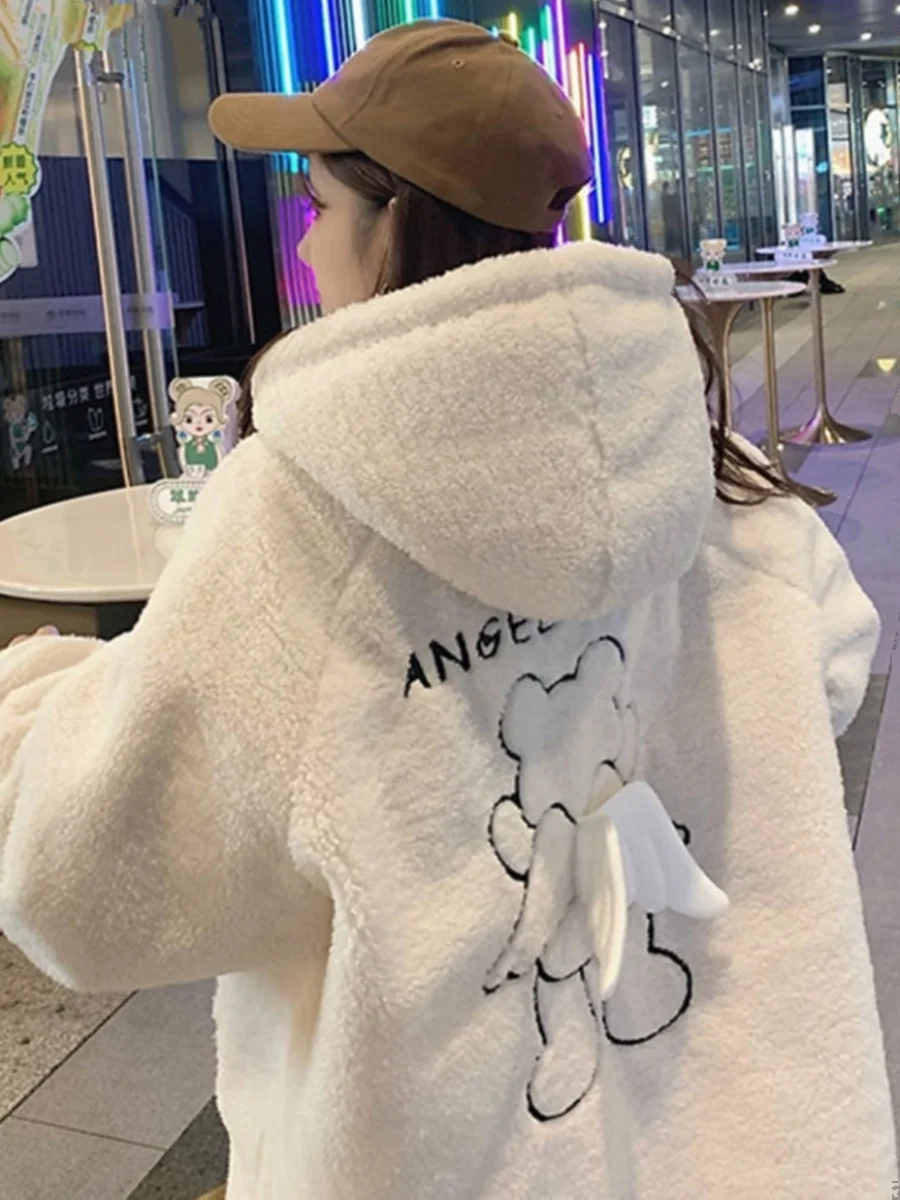 Lamb Fur Jaet Women's Thiened Fce Winter New Sle High School Student Cute Lazy Top Slimming Korean Version Long Sve
Lamb Fur Jaet Women's Thiened Fce Winter New Sle High School Student Cute Lazy Top Slimming Korean Version Long Sve