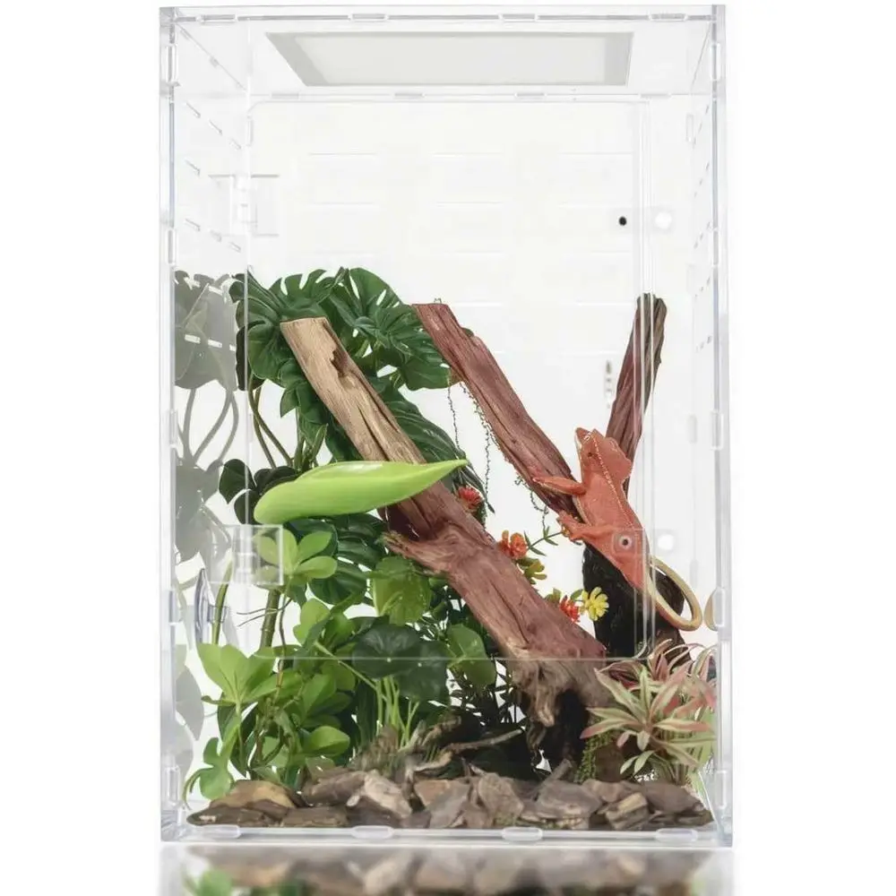 Reptile Tank - 12x12x18 Crested Gecko Tank Enclosure - Acrylic Habitat with Ventilation for Lizard, Spiders & Snakes
Reptile Tank - 12x12x18 Crested Gecko Tank Enclosure - Acrylic Habitat with Ventilation for Lizard, Spiders & Snakes