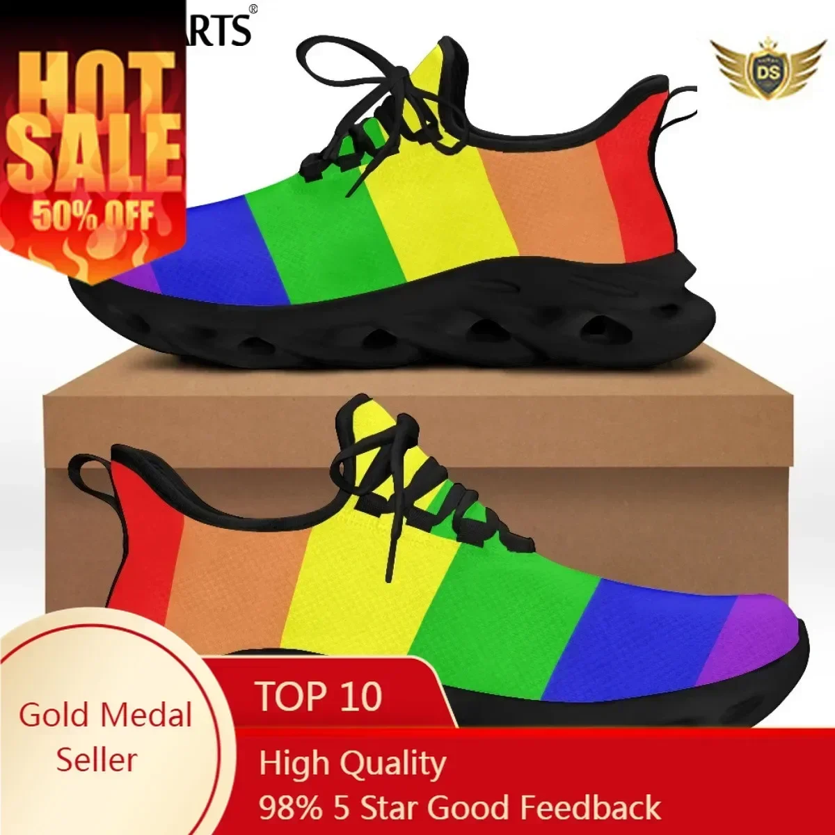Men Shoes Sneakers Colorful Rainbow Gay Pride Breathable Leisure Male Lace Up Flats Non-slip Footwear Zapatos Hombre
Men Shoes Sneakers Colorful Rainbow Gay Pride Breathable Leisure Male Lace Up Flats Non-slip Footwear Zapatos Hombre
