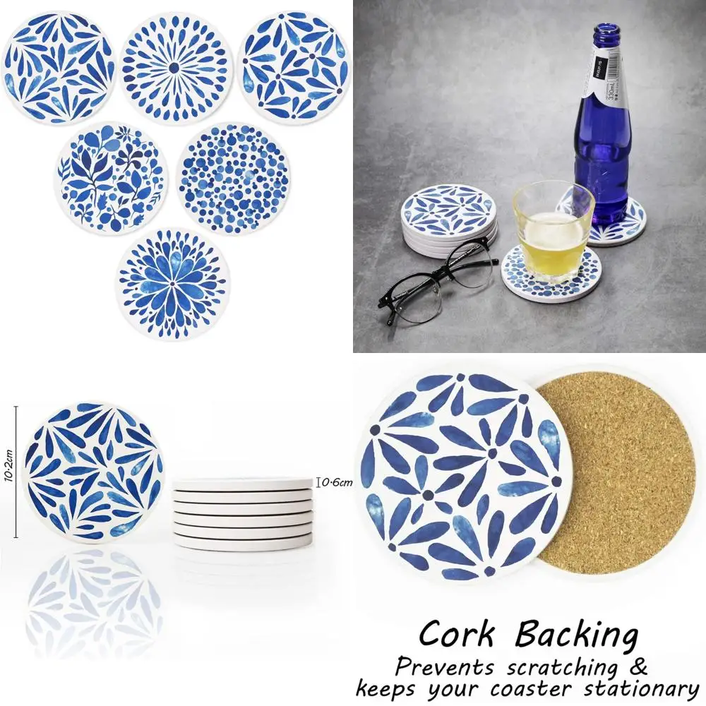set of 6 coasters for drinks absorbing round ceramic stone coaster with cork base,tabletop protection mat for mugs and cups,off
set of 6 coasters for drinks absorbing round ceramic stone coaster with cork base,tabletop protection mat for mugs and cups,off