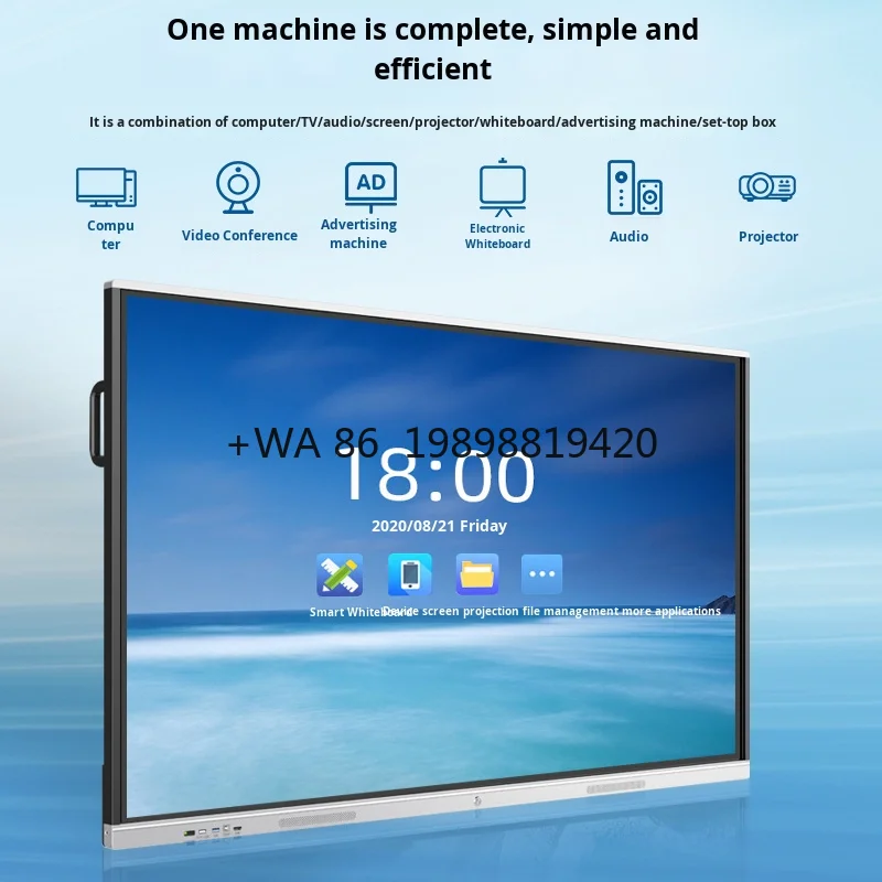 Smart All-In-One Multimedia Electronic Whiteboard 55 Inch Video Conference Tablet Touch Control for Interactive
Smart All-In-One Multimedia Electronic Whiteboard 55 Inch Video Conference Tablet Touch Control for Interactive