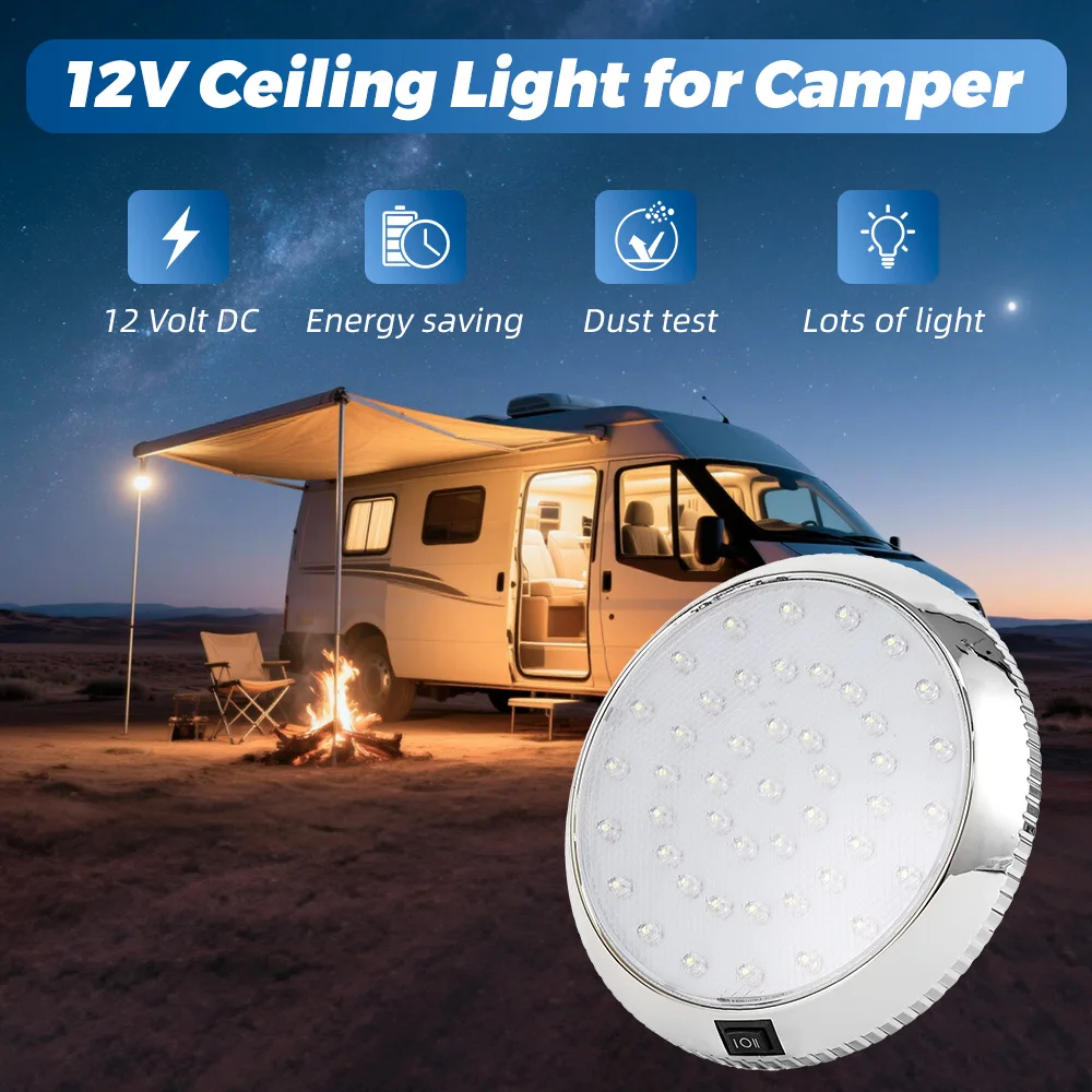 Fit For Trucks/Vans/RVs/Caravans/Trailers LED Dome Light Bright Illumination Energy Efficient Car Interior Roof Lamp
Fit For Trucks/Vans/RVs/Caravans/Trailers LED Dome Light Bright Illumination Energy Efficient Car Interior Roof Lamp