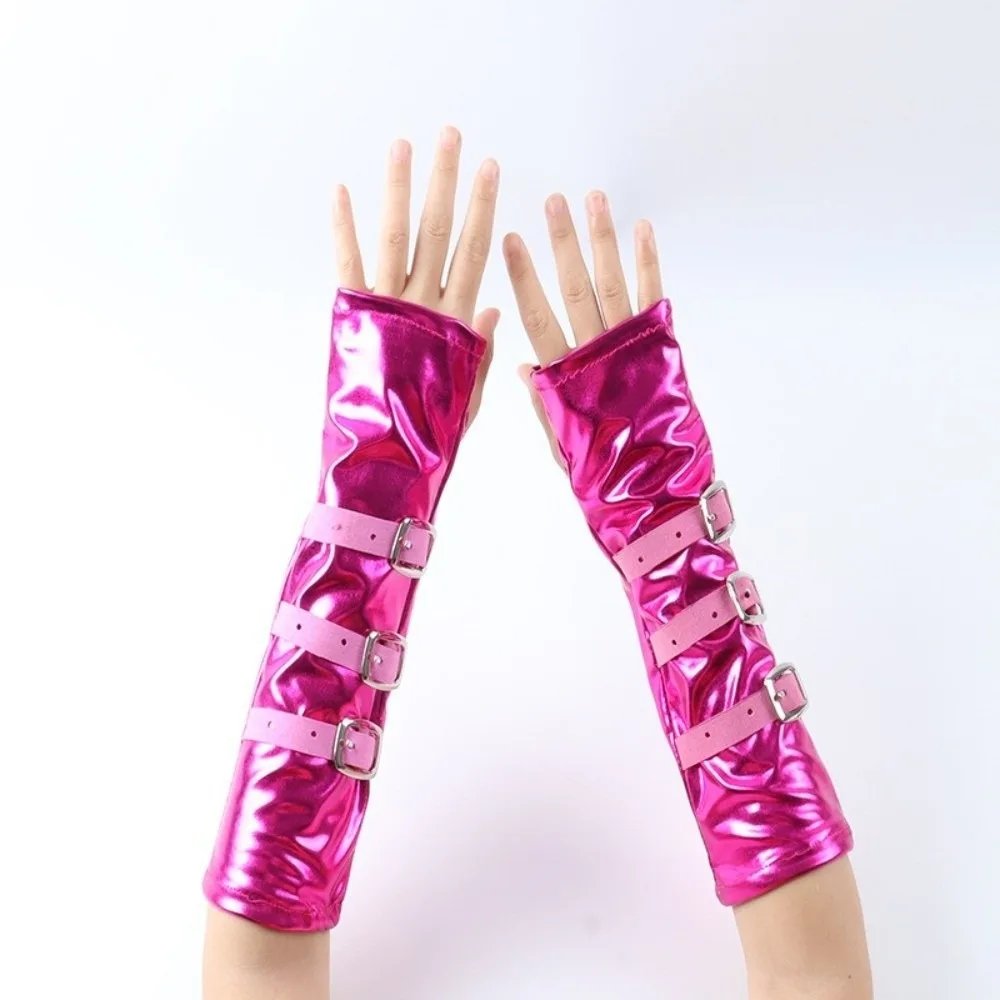 Solid Color Punk Arm Sleeves Metal Buckle Lightweight Dark Gothic Arm Covers Lacquer Leather Fingerless Half-arm Sleeve Gloves
Solid Color Punk Arm Sleeves Metal Buckle Lightweight Dark Gothic Arm Covers Lacquer Leather Fingerless Half-arm Sleeve Gloves