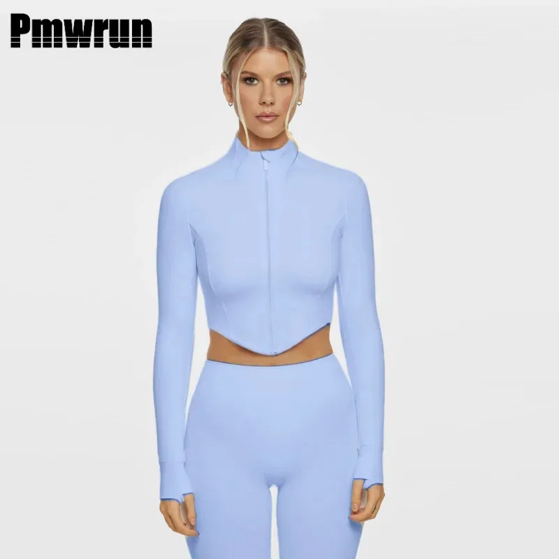 PMWRUN Cropped Zip-Up Yoga Jacket High Neck Stretchy Moisture-Wicking With Thumb Holes For Yoga Fitness Training
PMWRUN Cropped Zip-Up Yoga Jacket High Neck Stretchy Moisture-Wicking With Thumb Holes For Yoga Fitness Training