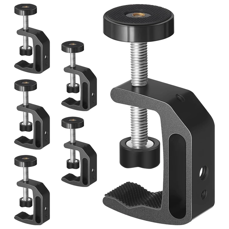 6 Pcs Universal C Clamp with 1/4 inch and 3/8 inch Thread Hole Aluminum Support Clamp Desk Clamp Table Clamp
6 Pcs Universal C Clamp with 1/4 inch and 3/8 inch Thread Hole Aluminum Support Clamp Desk Clamp Table Clamp