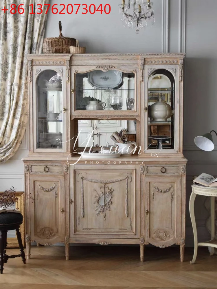 Французский ретро обеденный боковой шкаф из цельного дерева, американский старый шкафчик, двухдверный винный шкаф
Французский ретро обеденный боковой шкаф из цельного дерева, американский старый шкафчик, двухдверный винный шкаф