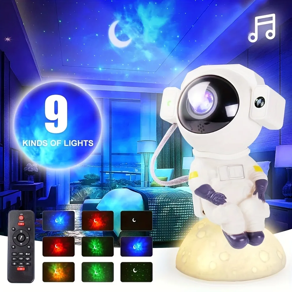 Astronaut Star Projection Night Light with Nebula Moon and Speaker, Remote Control and 360° Adjustable for Kids, Adults Bedrooms
Astronaut Star Projection Night Light with Nebula Moon and Speaker, Remote Control and 360° Adjustable for Kids, Adults Bedrooms