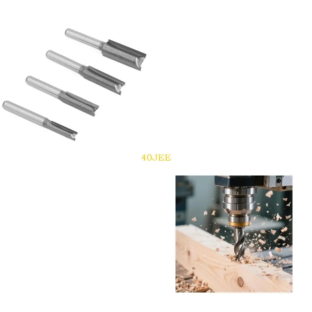 40JE 4Pieces Woodworking Straight Cut Router Bit For Chip Removal Efficiency
40JE 4Pieces Woodworking Straight Cut Router Bit For Chip Removal Efficiency