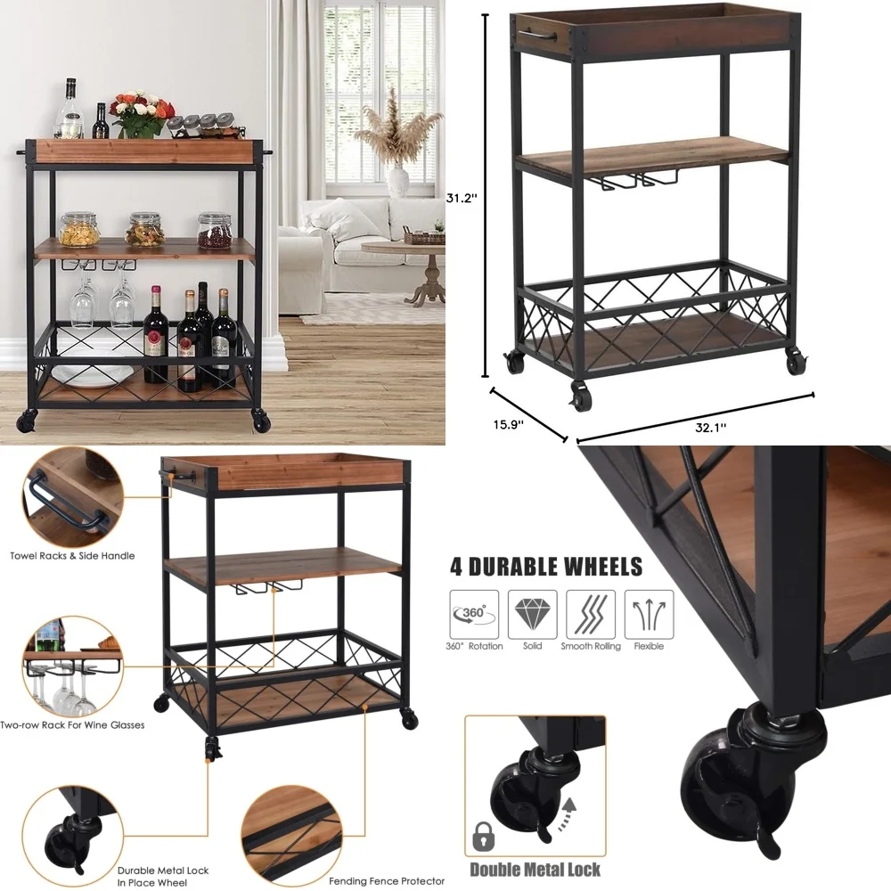 storage holdersSolid Wood Bar Cart with Wine Rack Storage Rolling Bar Cabinet Rustic Brown Modern Design Locking Wheels Home Bar
storage holdersSolid Wood Bar Cart with Wine Rack Storage Rolling Bar Cabinet Rustic Brown Modern Design Locking Wheels Home Bar