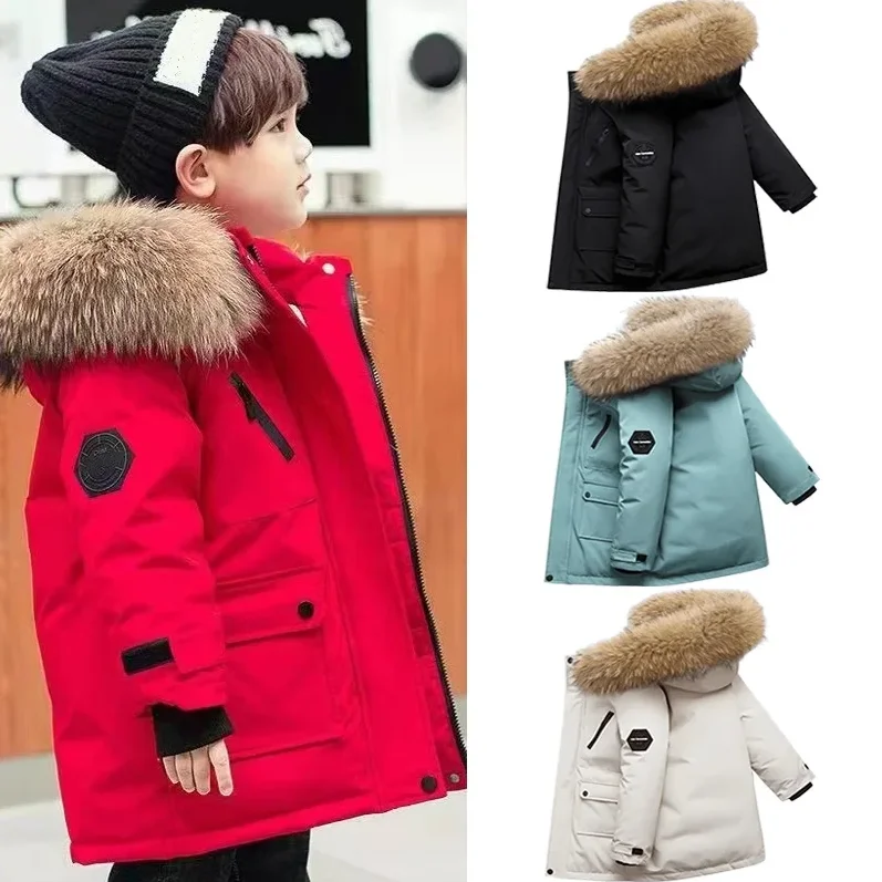 New Kids Warm Hooded Outerwear Boys Thickened Down Jackets -30℃ Winter Girls Thick Plus Velvet Warm Parkas Coat Hooded Zipper Ch
New Kids Warm Hooded Outerwear Boys Thickened Down Jackets -30℃ Winter Girls Thick Plus Velvet Warm Parkas Coat Hooded Zipper Ch
