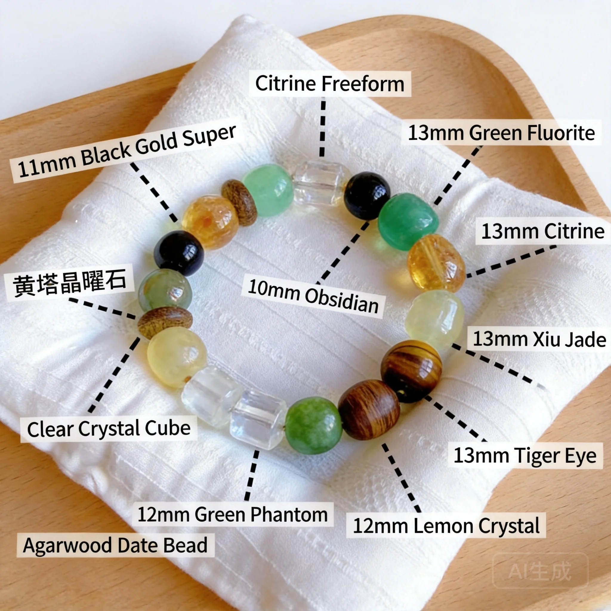 Chinese Style Lucky Wealth Blessing Natural Green Phantom Green Fluorite Xiuyan Jade Tiger Eye Crystal Beaded Bracelet For Women
Chinese Style Lucky Wealth Blessing Natural Green Phantom Green Fluorite Xiuyan Jade Tiger Eye Crystal Beaded Bracelet For Women
