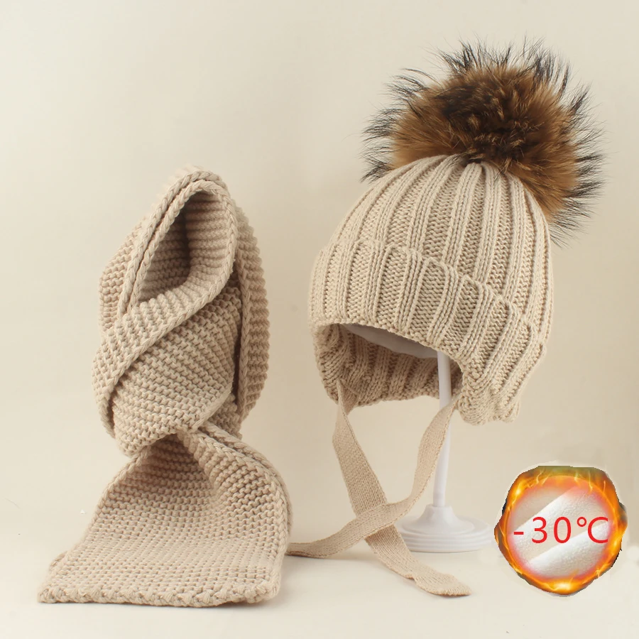 1-6Y Baby Winter Scarf Hat 2PCS Set Real Raccoon Fur Ball Hat Kid Boy Girl Knitted Stripe Beanies Ear Protection Warm Fleece Cap
1-6Y Baby Winter Scarf Hat 2PCS Set Real Raccoon Fur Ball Hat Kid Boy Girl Knitted Stripe Beanies Ear Protection Warm Fleece Cap