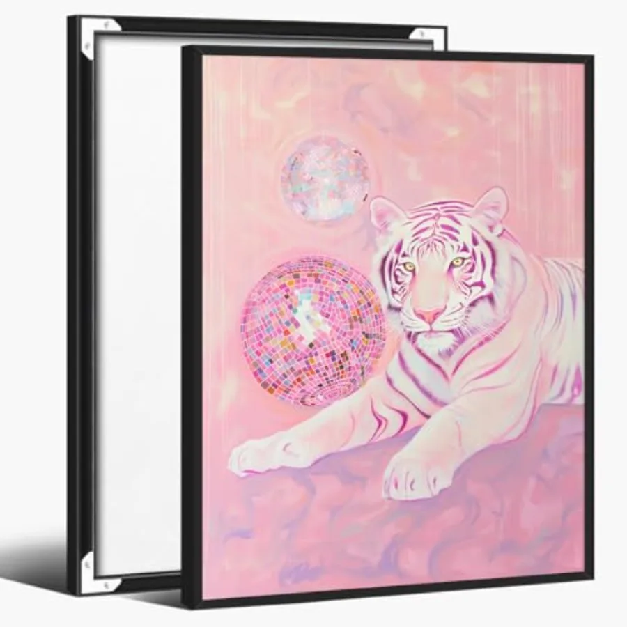 Pink Disco Tiger Wall Art Poster Oil Painting Style Pink Tiger with Pastel Mirror Ball Print for Living Room, Bedroom, Office o
Pink Disco Tiger Wall Art Poster Oil Painting Style Pink Tiger with Pastel Mirror Ball Print for Living Room, Bedroom, Office o