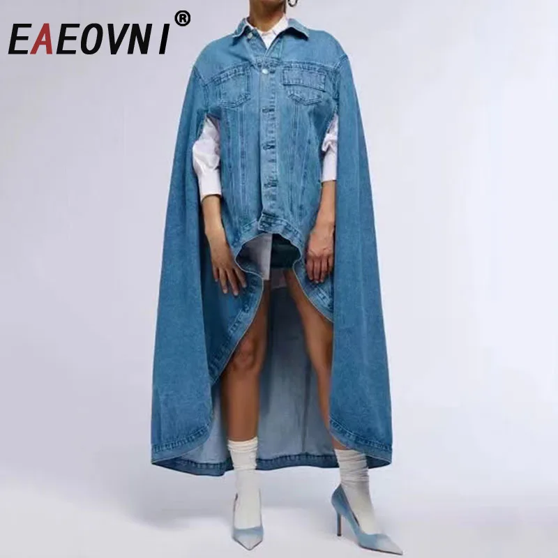 EAEOVNI Women Blue Denim Irregular Jacket Fashion Lapel Loose Single Breasted Pockets Long Coat Casual 2025 New Clothing 1A720
EAEOVNI Women Blue Denim Irregular Jacket Fashion Lapel Loose Single Breasted Pockets Long Coat Casual 2025 New Clothing 1A720