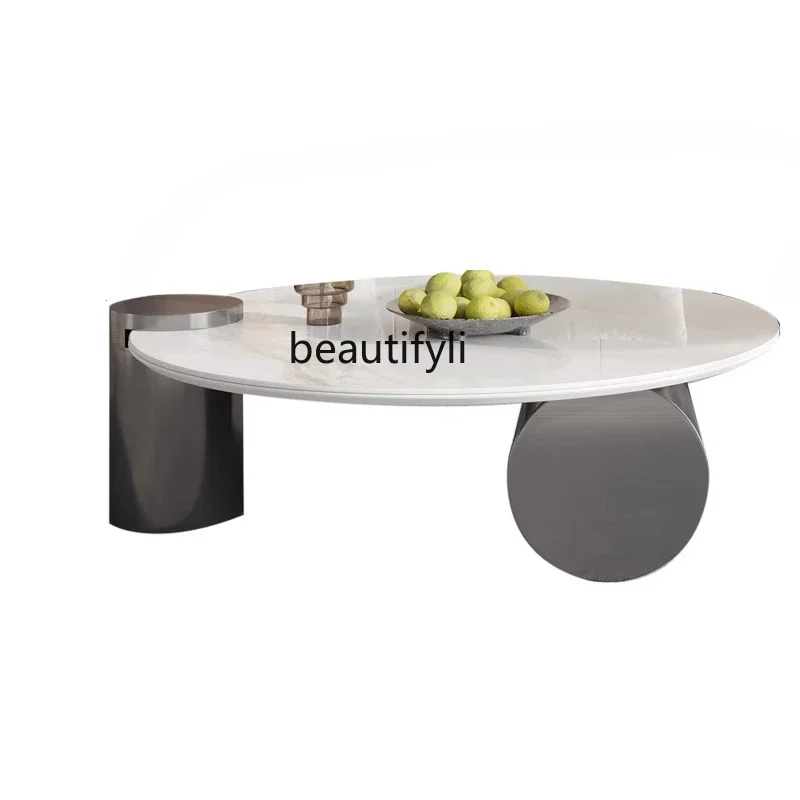 Italian Style Light Luxury Stone Plate Coffee Table Creative Design Stainless Steel Tempered Glass Coffee Table Combination
Italian Style Light Luxury Stone Plate Coffee Table Creative Design Stainless Steel Tempered Glass Coffee Table Combination