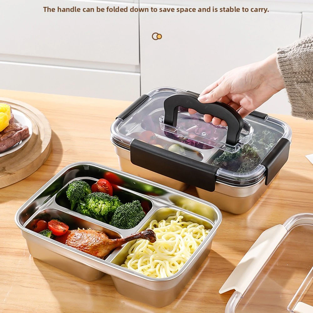 1800ml insulated stainless steel lunch box with handle three compartment leakproof food storage box for outdoor use
1800ml insulated stainless steel lunch box with handle three compartment leakproof food storage box for outdoor use