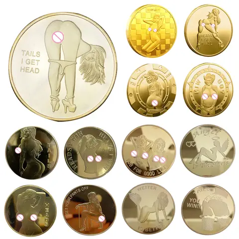 Russia Sexy Lady Coin Set Heads and Tail Commemorative Coins New Adult Challenge Plated Art Lucky Girl Tourism Travel Xmas Gift