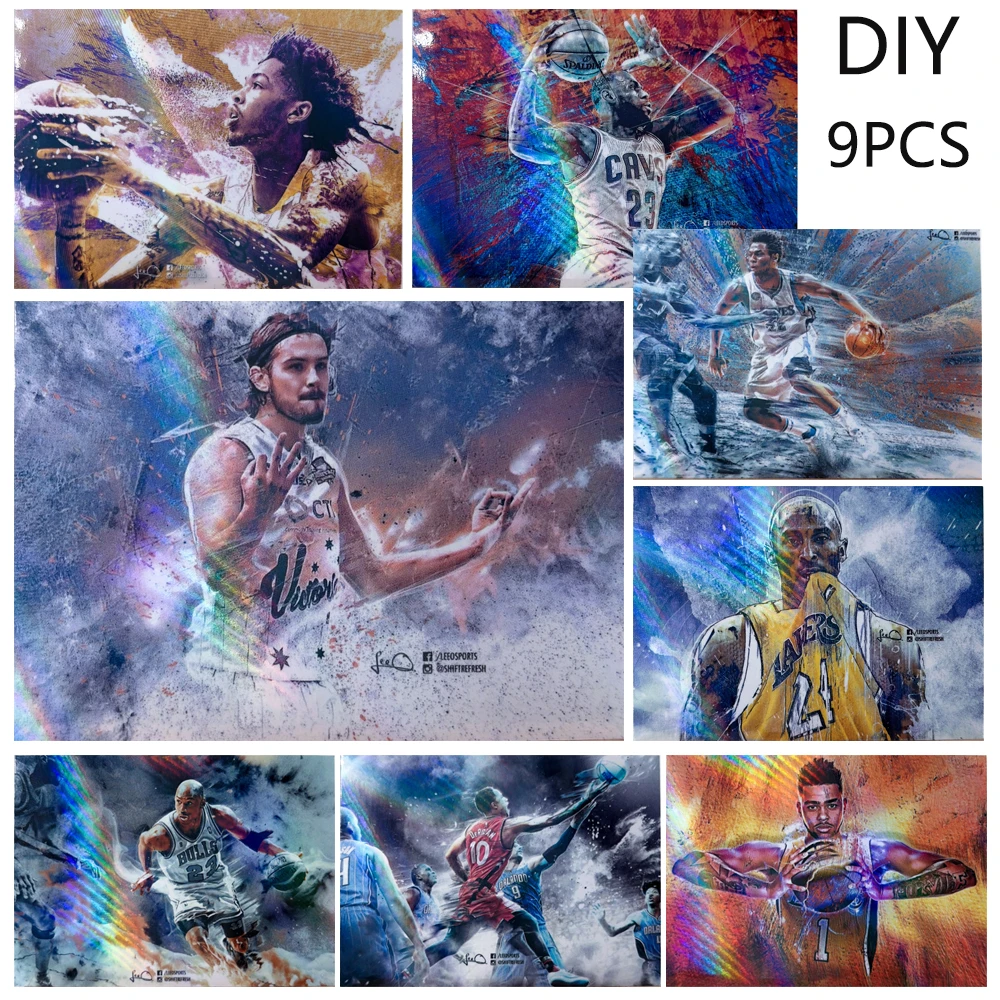 Баскетбольные DIY-карточки ручной работы, блестящие, 9 шт., Коби, Джеймс, Джордан, Гарнетт, Харден, праздничный подарок, лазерная текстура с блестками
Баскетбольные DIY-карточки ручной работы, блестящие, 9 шт., Коби, Джеймс, Джордан, Гарнетт, Харден, праздничный подарок, лазерная текстура с блестками