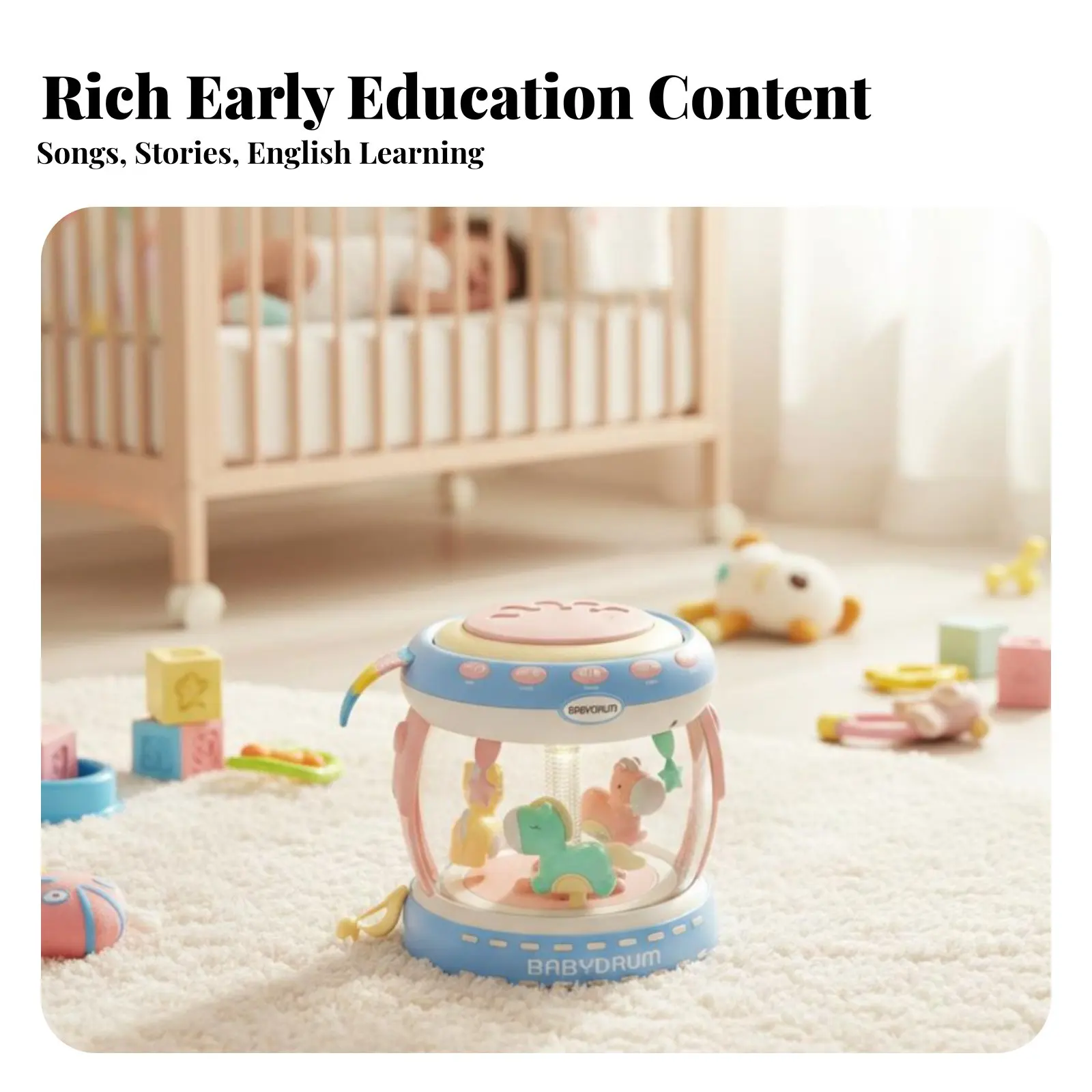 Merry-Go-Round Music Drum Promotes Early Development Musical Toy Educational Perceptual Play for Infants, Fun Time, Playroom
Merry-Go-Round Music Drum Promotes Early Development Musical Toy Educational Perceptual Play for Infants, Fun Time, Playroom