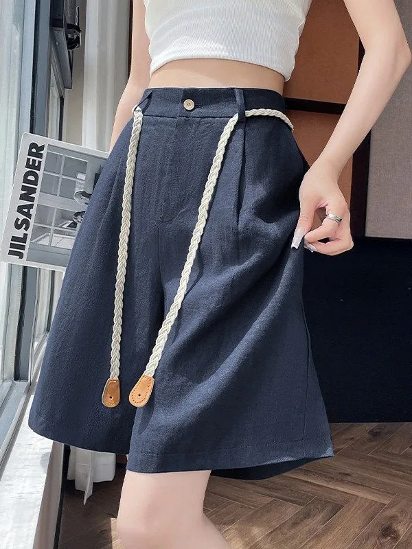High Waist Straight Leg Linen Cotton Blend Casual Pants Women's Summer Thin Wide Leg Short Shorts Suit Five Parts
High Waist Straight Leg Linen Cotton Blend Casual Pants Women's Summer Thin Wide Leg Short Shorts Suit Five Parts