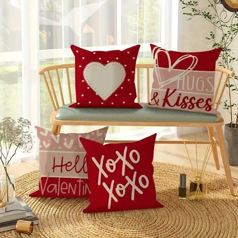 Valentine's Day Love Heart Print Home Decor Pillowcase Bedroom Living Room Sofa Decoration Polyester Cushion Cover with Zipper
Valentine's Day Love Heart Print Home Decor Pillowcase Bedroom Living Room Sofa Decoration Polyester Cushion Cover with Zipper