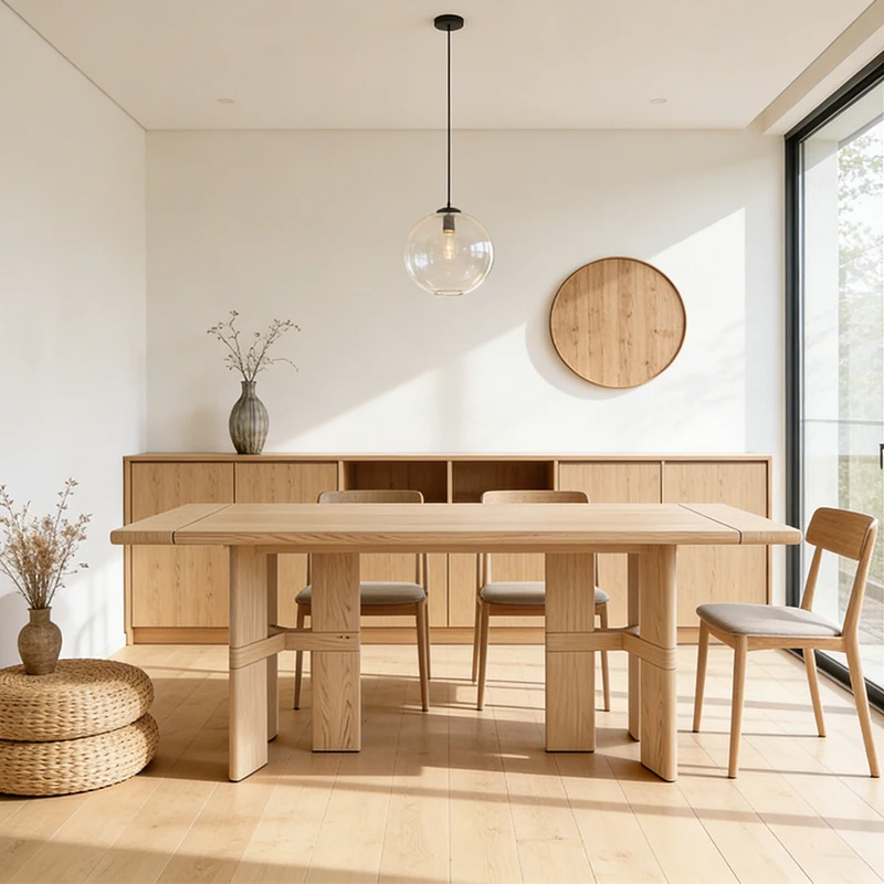 km-Japanese Style Rectangular Solid Wood Dining Table for Large Apartments Simple Modern Home Restaurant Table%
km-Japanese Style Rectangular Solid Wood Dining Table for Large Apartments Simple Modern Home Restaurant Table%