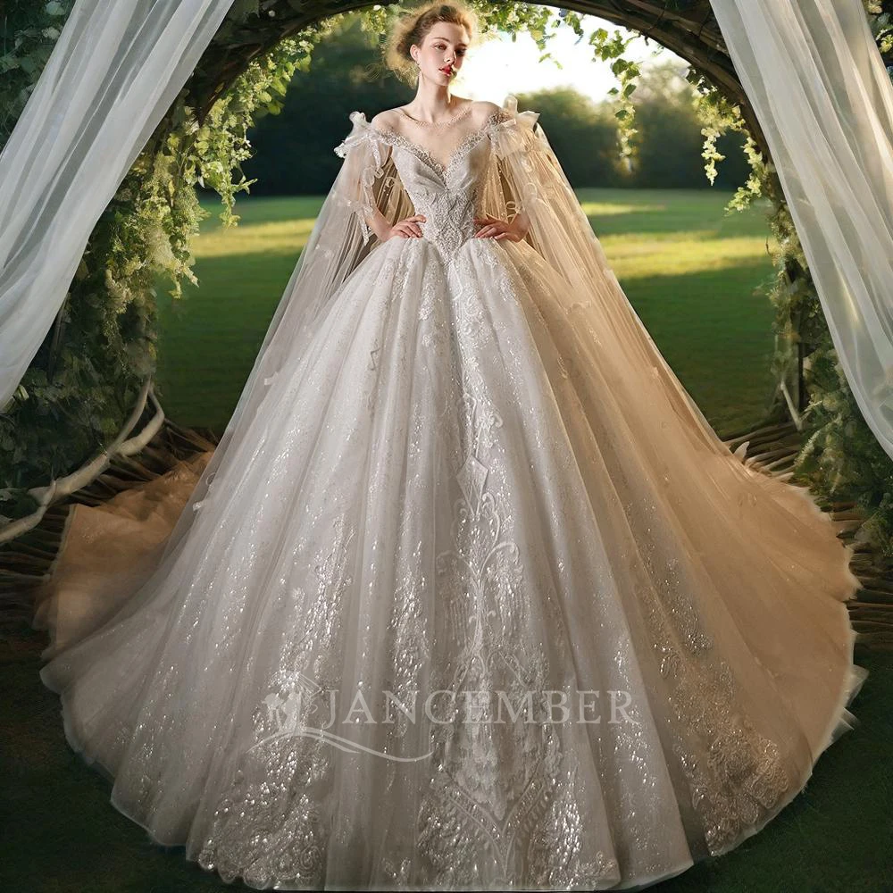 Jancember Factory Wholesale Exquisite Wedding Dress Organza Customization O-Neck Short Sleeves Sequins Vestido De Novia LSMX031
Jancember Factory Wholesale Exquisite Wedding Dress Organza Customization O-Neck Short Sleeves Sequins Vestido De Novia LSMX031