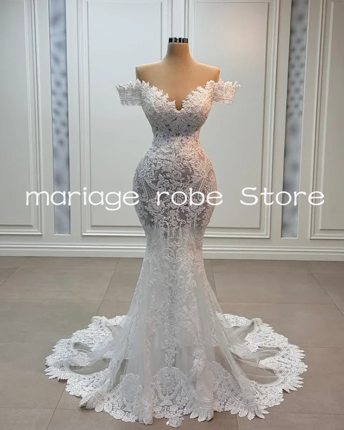 Summer Holiday Beach Mermaid Wedding Dresses Lace Applique Off Shoulder Customsized Long Garden Bridal Gown Garment
Summer Holiday Beach Mermaid Wedding Dresses Lace Applique Off Shoulder Customsized Long Garden Bridal Gown Garment