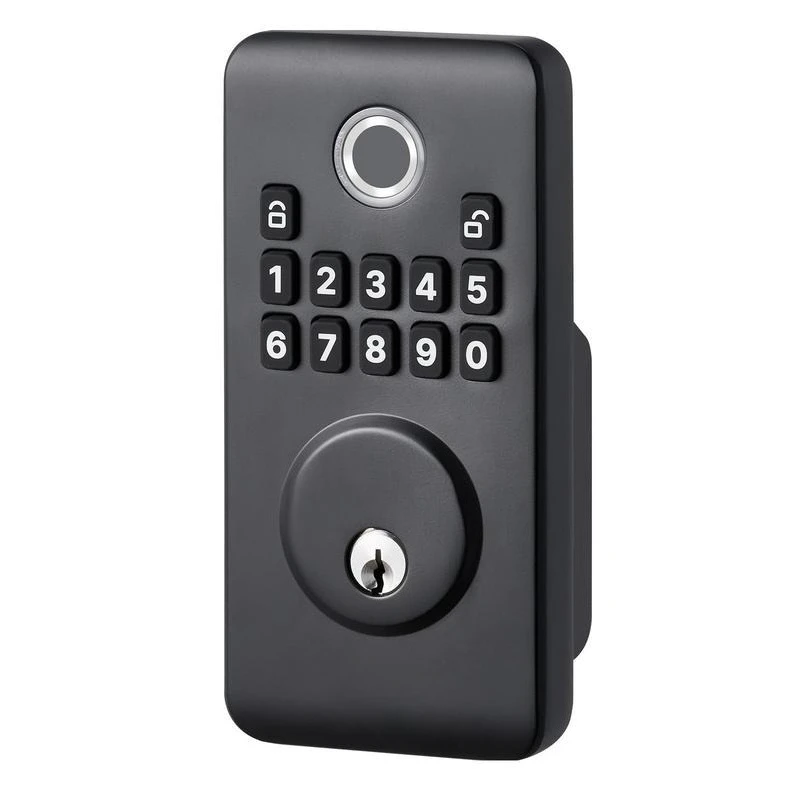 Fingerprint Door Lock Set, Electronic Biometric Deadbolt Keyless Entry Door Lock with Handle, Pioneering Easy-Grip Design, Auto Locking, One-Time Code, Anti-Peeking Password, Matte Black
Fingerprint Door Lock Set, Electronic Biometric Deadbolt Keyless Entry Door Lock with Handle, Pioneering Easy-Grip Design, Auto Locking, One-Time Code, Anti-Peeking Password, Matte Black