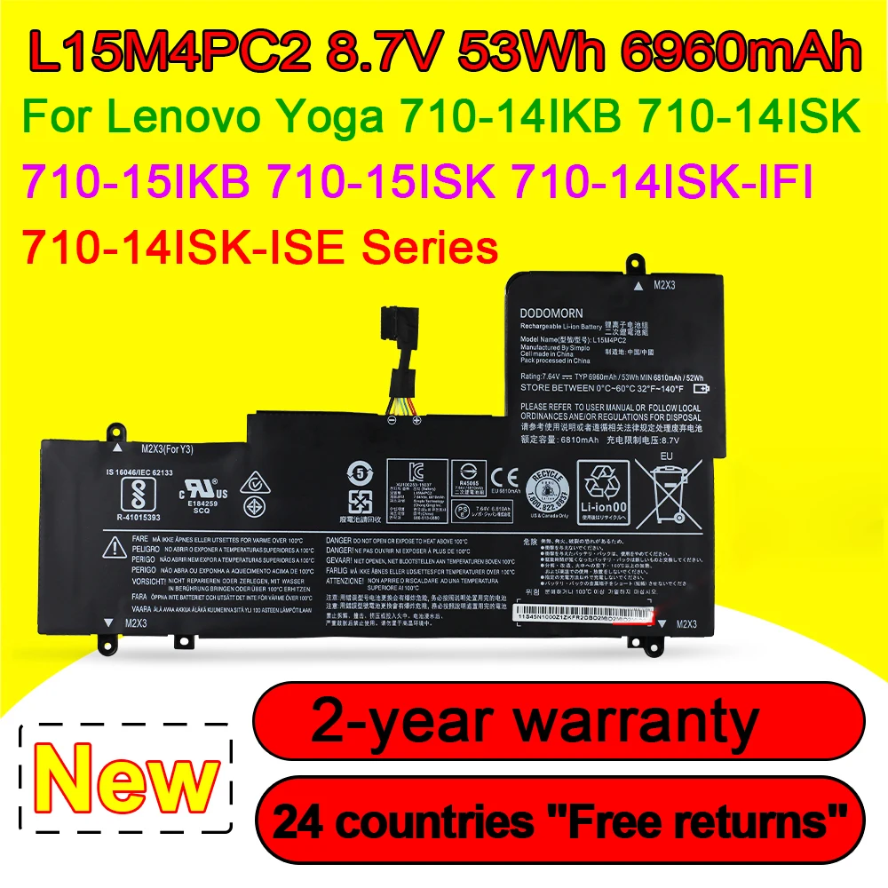 NEW L15M4PC2 L15L4PC2 Battery For Lenovo ThinkPad Yoga 710-14IKB 710-14ISK 710-15IKB 710-15ISK 710-14ISK-IFI 710-14IS
NEW L15M4PC2 L15L4PC2 Battery For Lenovo ThinkPad Yoga 710-14IKB 710-14ISK 710-15IKB 710-15ISK 710-14ISK-IFI 710-14IS