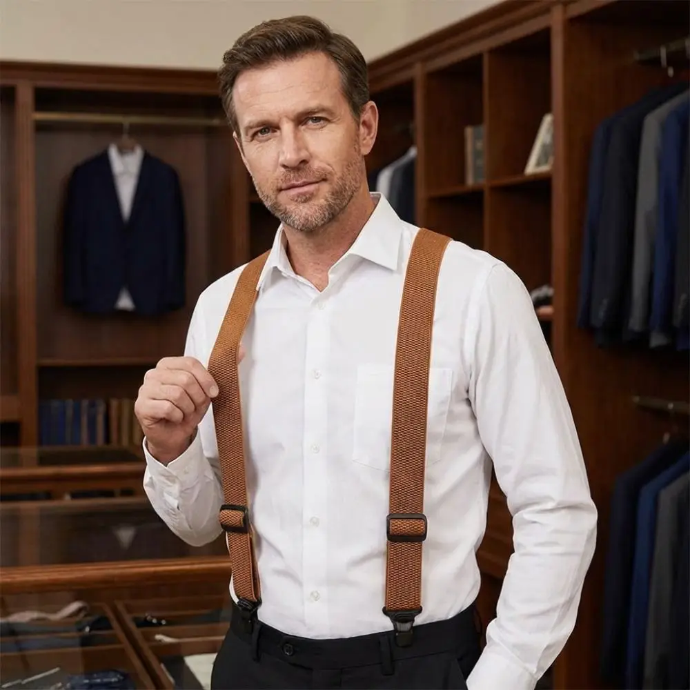 Heavy Duty Work Suspenders 3.8cm Wide Retro Elastic Pants Braces with 3 Gripper Clasps Elegant Y-Type Suspenders Men Gift
Heavy Duty Work Suspenders 3.8cm Wide Retro Elastic Pants Braces with 3 Gripper Clasps Elegant Y-Type Suspenders Men Gift
