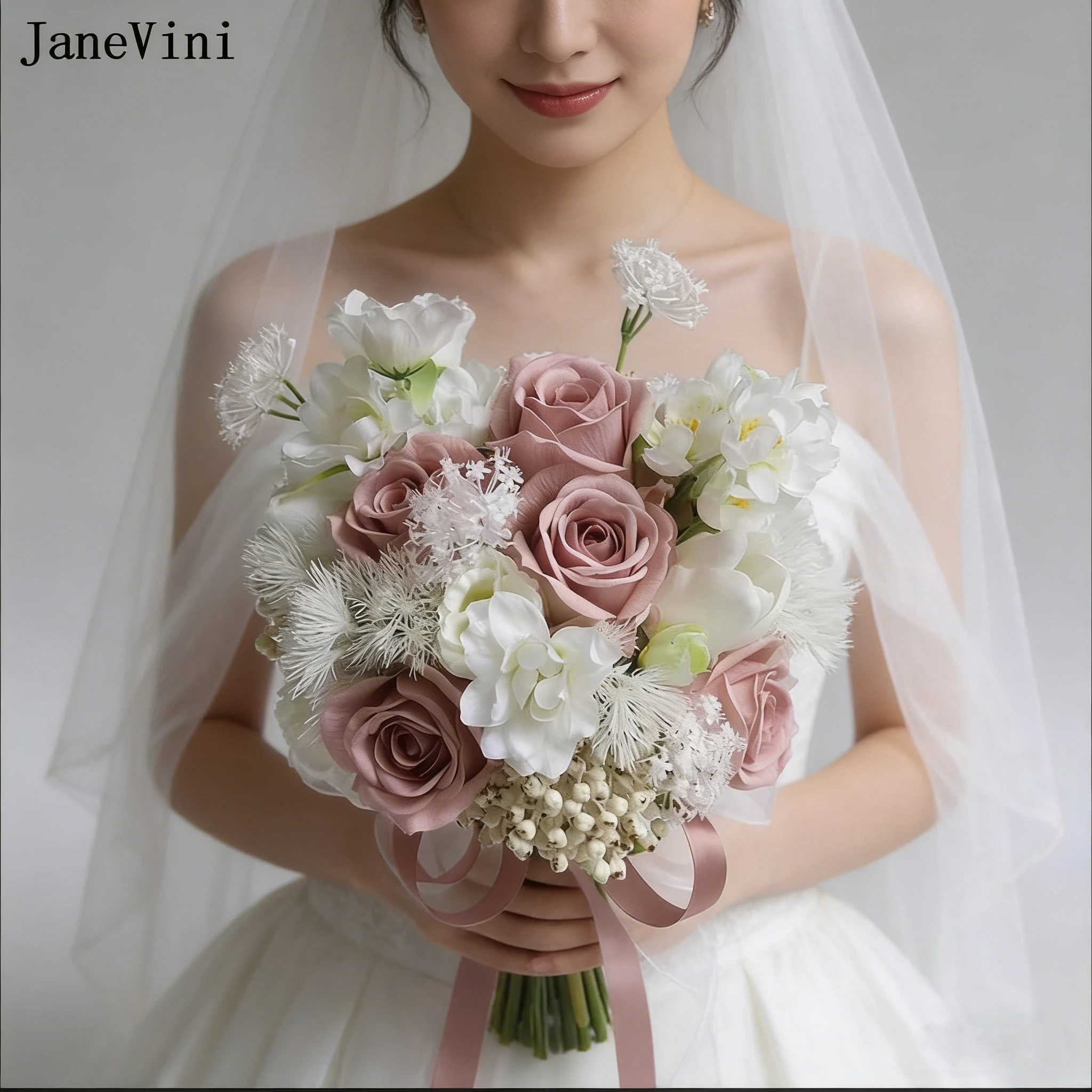 JaneVini 2026 Romantic Spring Dusty Purple Roses Bridal Silk Flowers Artificial Wedding Fake Bouquets Bride Holder Accessories
JaneVini 2026 Romantic Spring Dusty Purple Roses Bridal Silk Flowers Artificial Wedding Fake Bouquets Bride Holder Accessories