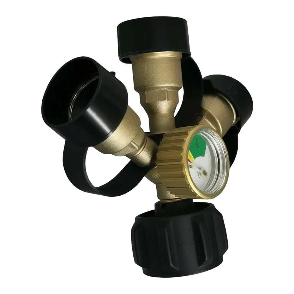 3 Way Propane Distributor with Real Time Pressure Reading Gauge and Auto Seal Valves for RV Grill Heater Stove
3 Way Propane Distributor with Real Time Pressure Reading Gauge and Auto Seal Valves for RV Grill Heater Stove