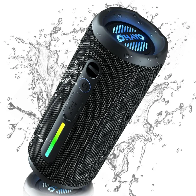Wireless Bass Speaker with 24W Loud Sound, IPX7 Waterproof, Bluetooth 5.3, RGB Lights, AUX&TF-
Wireless Bass Speaker with 24W Loud Sound, IPX7 Waterproof, Bluetooth 5.3, RGB Lights, AUX&TF-