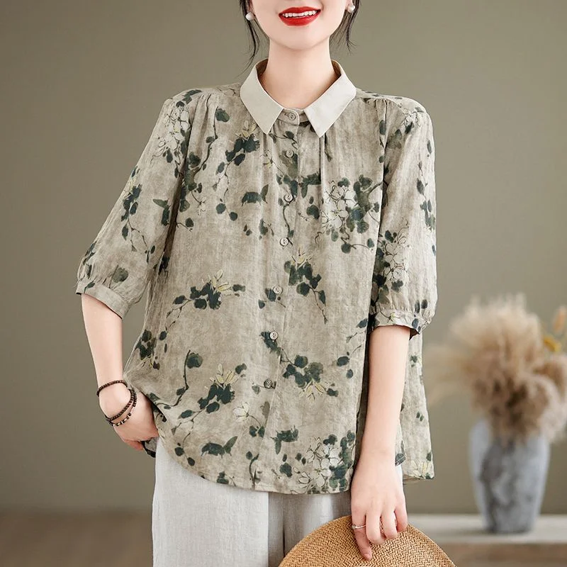 Simple Literary Printing Temperament Reduces Age and Covers the Belly Hot Selling Popularity Spring Summer Women's Clothing
Simple Literary Printing Temperament Reduces Age and Covers the Belly Hot Selling Popularity Spring Summer Women's Clothing